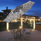Blissun 9 ft Solar Umbrella, 32 LED Lighted Patio Umbrella, Table Market Umbrella, Outdoor Umbrella for Garden, Deck, Backyard, Pool and Beach (Grey) - Image 6