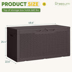 Greesum Outdoor Storage Box 100 Gallon Storage Bin with Lid for Patio Furniture, Garden Tools, Pool Supplies, Lockable, Waterproof and UV Resistant, Dark Brown - Image 7