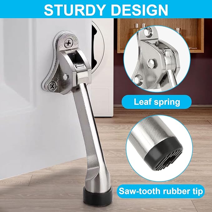 6 Pack Kickdown Door Stop, Commercial Heavy Duty Door Stop, Door Stoppers - Image 3