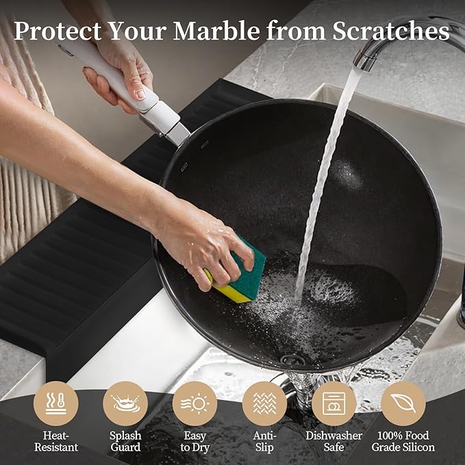 Sink Edge Protector with Suction Cup, Silicone Sink Splash Guard - Image 3