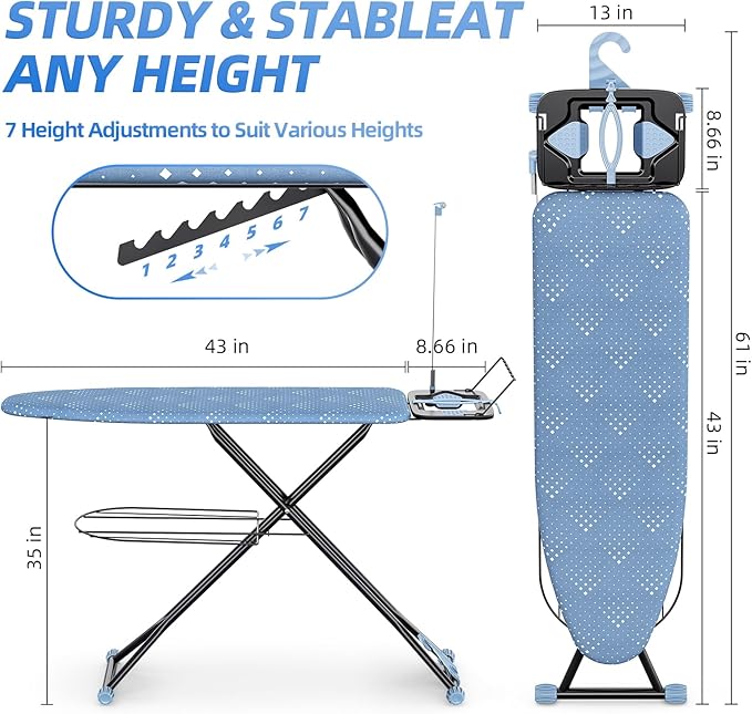 KINGBOARD Ironing Board, Compact Iron Board Full Size - Image 2