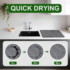 Stone Drying Mat for Kitchen Counter, 2 Pack 16''x12'' Quick Dish Drying Stone - Image 5