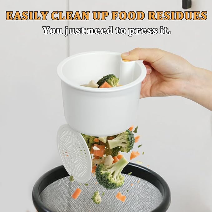 Sink Strainer Basket with One-Touch Drain Mesh, Snap-On Strap & Detachable - Image 5