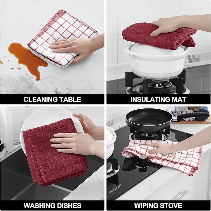 Homaxy Premium Cotton Kitchen Towels 16"x 28", Large Natural Ring Spun 390 GSM - Image 4
