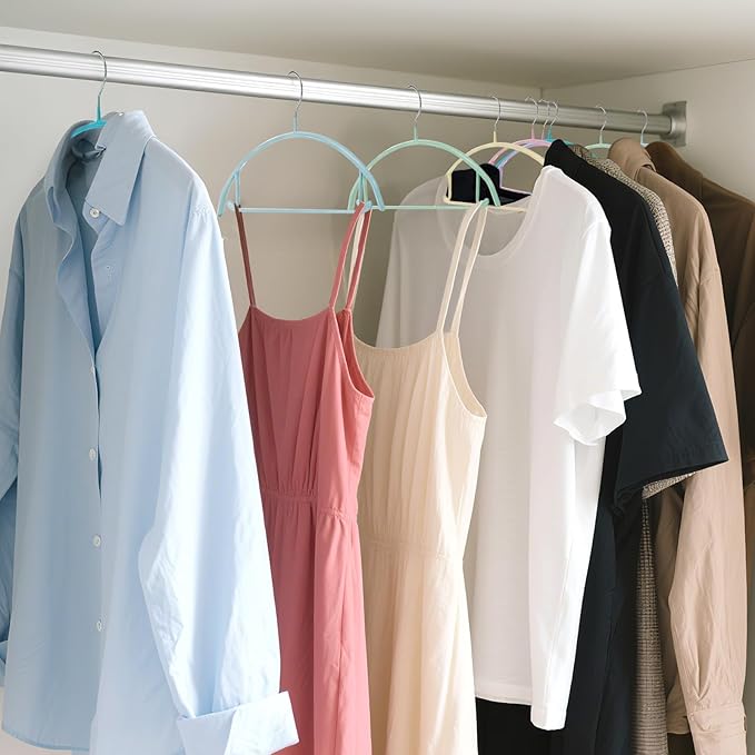 14 Pack Clothes Hanger, 16.5'' Non Slip PVC Coating Metal Sweater Hangers - Image 5