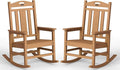 Ciokea Oversized Outdoor Rocking Chairs Set of 2, 380lbs Heavy-Duty Large Patio Rocker, High Back Cozy Porch Chairs, Weather Resistant Patio Rocking Chairs for Outside, Fire Pit, Deck, Teak by CIOKEA