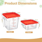 Barydat 4 Pcs Square Food Storage Containers - Image 2