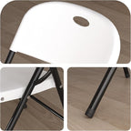 Nazhura 350 Weight Limit Heavy Duty Plastic Folding Chair with Reinfoced Steel Frame for Indoor and Outdoor, Wedding, Party, Restaurant, Meeting Room, Patio and Garden (White, 8 Pack) - Image 4