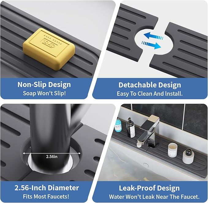 Faucet Mat for Kitchen Sink, Water Absorbent Kitchen Faucet Mat, Durable Sink - Image 8