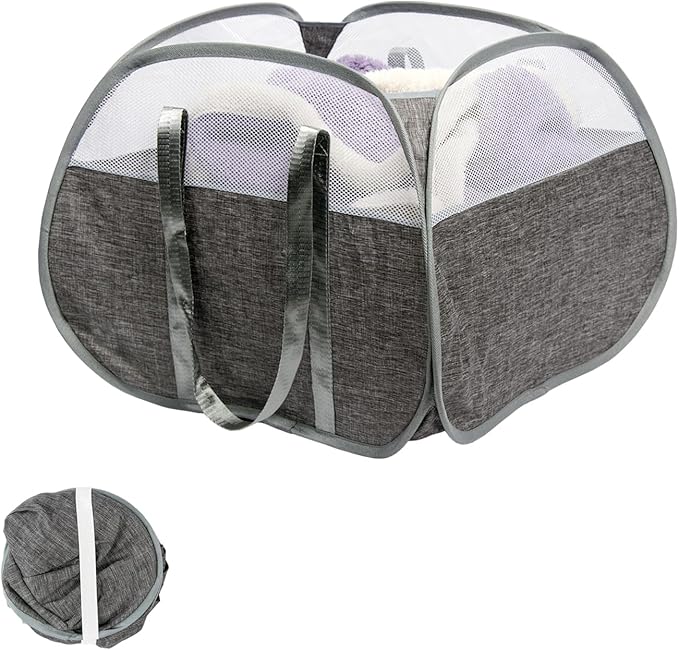 Collapsible Laundry Basket, 90L Foldable Pop-up Laundry Hamper by HEDONLEE