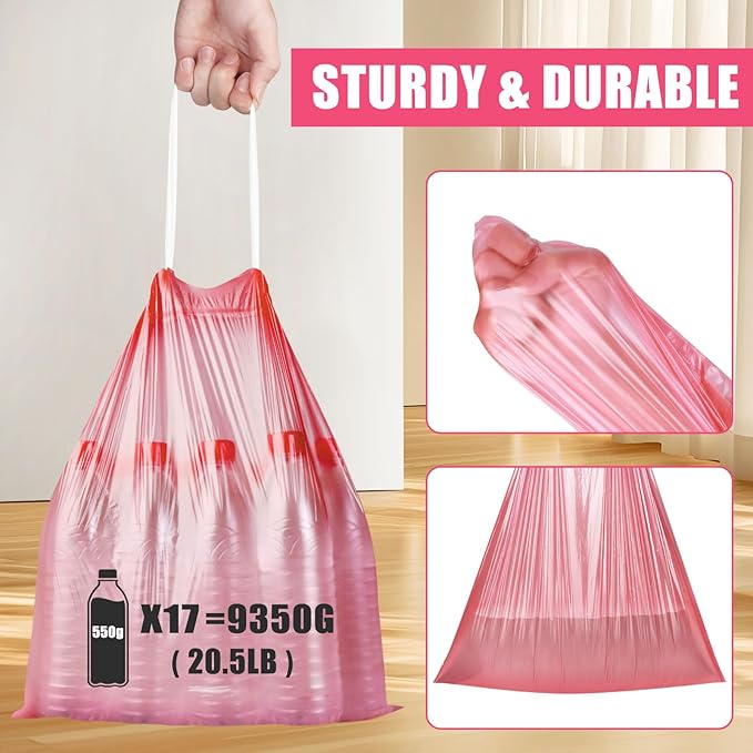 4 Gallon Trash Bags Drawstring 100 Count, JUKFITA Extra Strong Small Garbage - Image 4