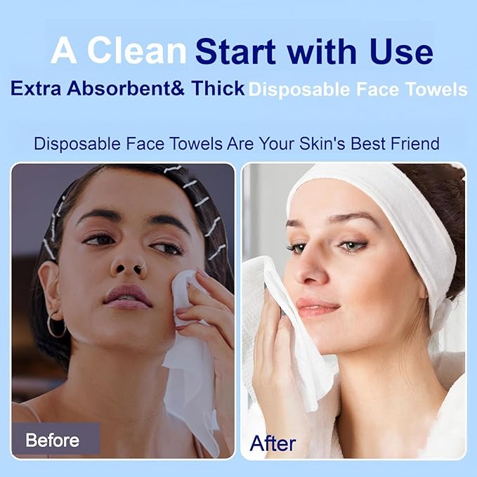 Clean Face Towels, Disposable Face Towels, Makeup Remover Dry Wipes, 10in X - Image 3