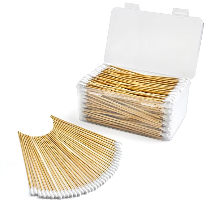 500PCS 6" Cotton Swabs with Storage Case by PINGMIC