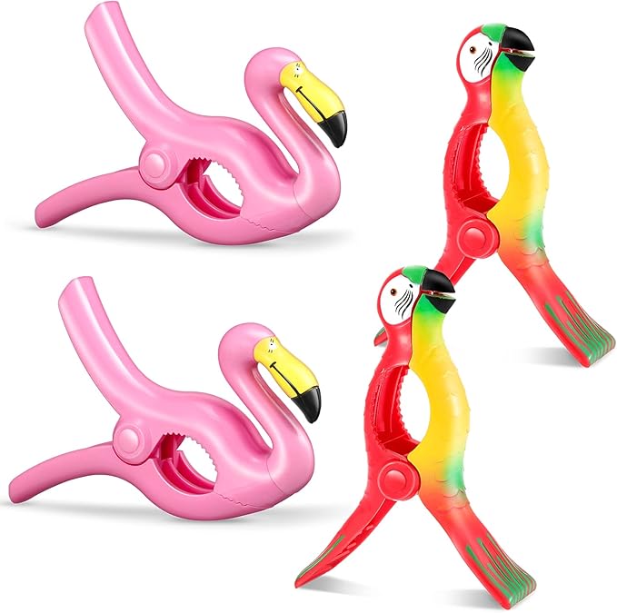 4 Pieces Beach Towel Clip Jumbo Size Chair Clips Towel Holder Clothes Pegs by Waydress