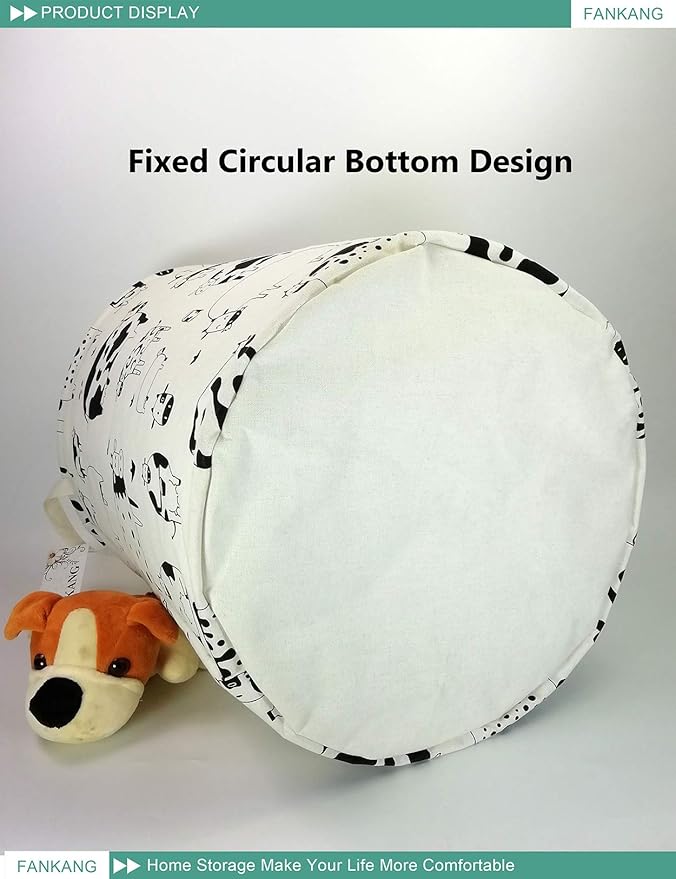FANKANG Storage Basket, Nursery Hamper Canvas Laundry Basket Foldable - Image 5