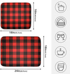 Christmas Red Black Buffalo Plaid Dish Drying Mat - Image 2