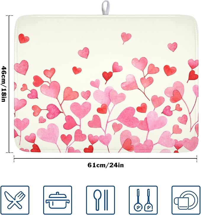 Valentine's Day Dish Drying Mat - Image 2