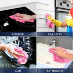 GLIMGLINT Pink Microfiber Cleaning Cloth, 12PK Reusable Cleaning Rags, Highly - Image 7