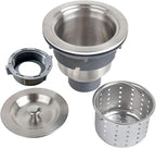3-1/2 Inch Sink Drain Assembly Kit, Removable Deep Sink Strainer Basket - Image 2