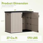 Devoko Outdoor Storage Cabinet 26 Cu Ft with Lockable Doors, Horizontal Storage Shed Waterproof Patio Tools Storage Box for Sofa Cushions, Gardening Tools and Accessories (Beige) - Image 7