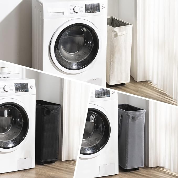 Slim Rolling Laundry Basket, Slim Laundry Hamper - Image 7