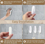 12 Pack Medium Utility Hooks, Holds up to 2.5 lb, Damage Free Hanging Hooks - Image 2