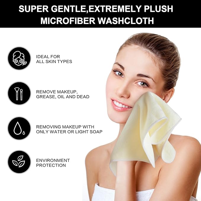 SINLAND Microfiber Facial Cloths Fast Drying Washcloth 12inch x 12inch - Image 4