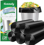 2 Gallon 120pcs Small black Trash Bags Plastic black Garbage Bags, Bathroom by HOMMALY