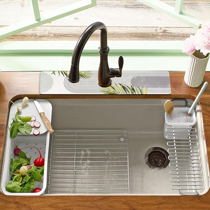 Sink Faucet Absorbing Mat, 2 Pack Drying Mat Around Faucet Sink Splash Guard - Image 7