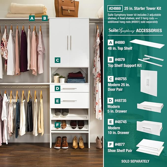 ClosetMaid SuiteSymphony Wood Closet Organizer Starter Kit - Image 6