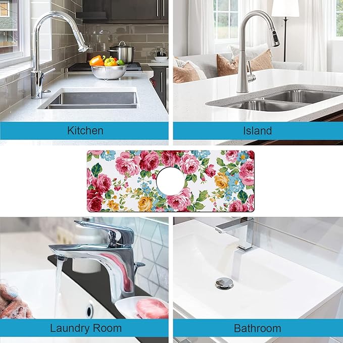 Kitchen Sink Splash Guard Faucet Mat Super Absorbent Fast Drying Mat Sink - Image 5