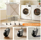 Laundry Basket with Wheels:88L Rolling Laundry Cart Foldable Metal Frame Dirty - Image 3