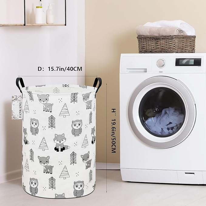 FANKANG Storage Basket, Nursery Hamper Canvas Laundry Basket Foldable - Image 2