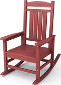 KINGYES Outdoor Rocking Chair, Weather Resistant Patio Rocking Chairs High Back Porch Rocker for Adult, Dark Red by KINGYES