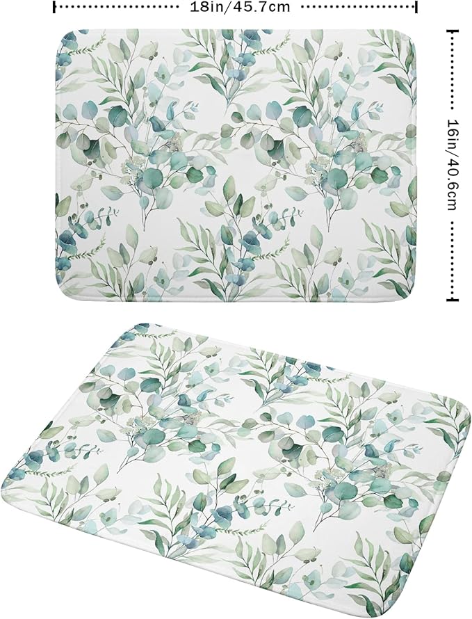 Kawani Watercolor Sage Leaves Dish Drying Mats - Image 2