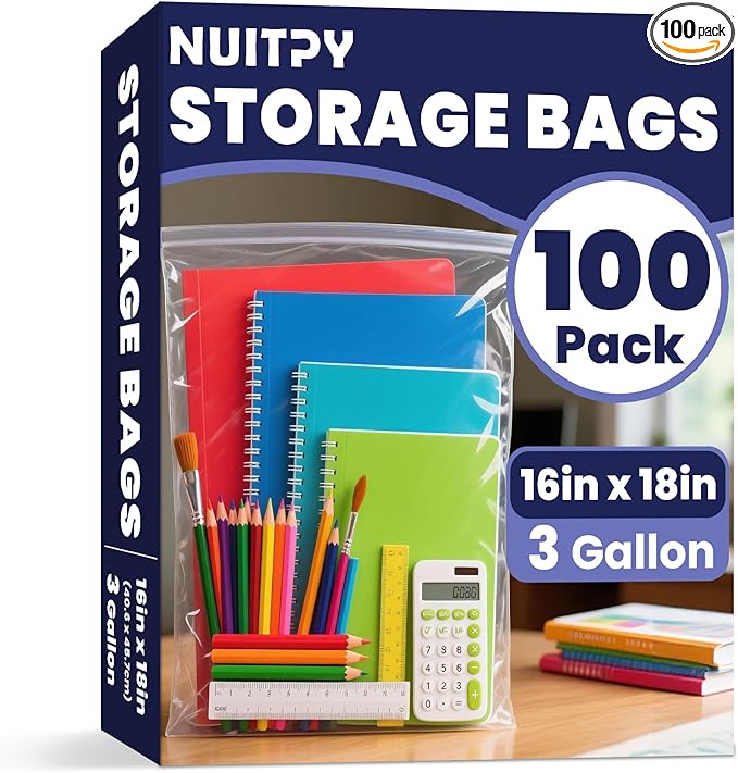 100 Pack Large 3 Gallon Storage Bags by Unknown