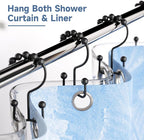Titanker Shower Curtain Hooks Rings, Rust Resistant Metal Double Glide Shower - Image 3