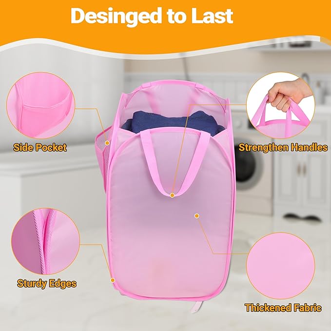 Foldable Laundry Basket, Pop Up Laundry Hamper - Image 4