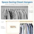 Smartor Black Velvet Hangers 50 Pack, Non Slip Clothes Hangers - Image 3