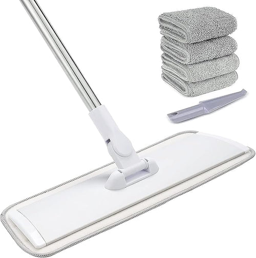 18" Professional Microfiber Mop Floor Cleaning System, Flat Mops by Makelifeeasier