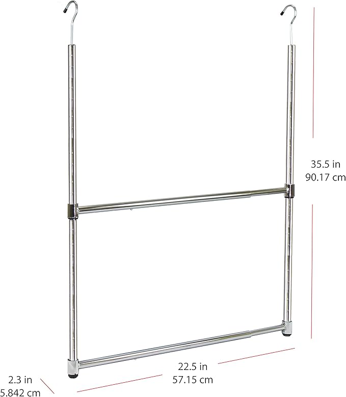 Oceanstar ACR1538C 2-Tier Portable Adjustable Rod Closet Hanger - Image 2