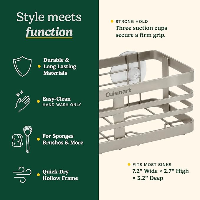 Cuisinart Sponge Holder for Kitchen Sink—Metal Sink Caddy - Image 5