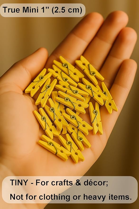 LWR CRAFTS Wooden Mini Clothespins 100 Per Pack 1" 2.5cm - Image 7