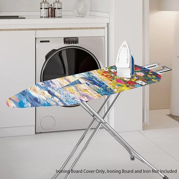 Floral Print Ironing Board Cover and Pad, Stretch Standard Size Thick Padding - Image 2