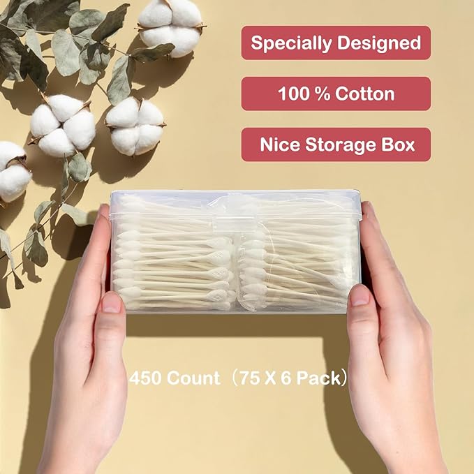 Precision and Flattened Tip 450pcs Cotton Swabs - Image 2