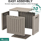 YITAHOME 31 Gallon Outdoor Storage Box, Resin Deck Box and Waterproof Package Delivery Box for Gardening Tools, Pool Supplies, Patio Furniture, Lockable, Taupe - Image 3