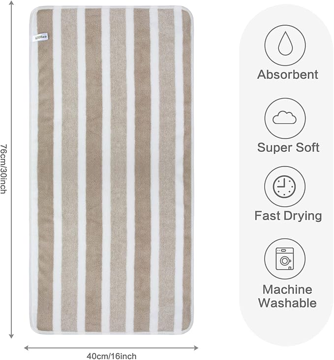 KinHwa Microfiber Hand Towels for Bathroom Soft and Absorbent Face Towels Brown - Image 3