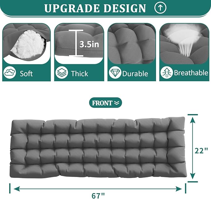 UDPATIO Oversized Zero Gravity Chair 33In XXL Patio Reclining Chair with Cushion, Outdoor Folding Recliner with Pillows, Cup Holder, Foot Rest & Padded Headrest, Support 500LB (2, Dark Grey-XL) - Image 5
