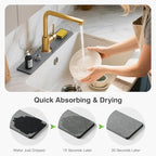 20" x 4" Stone Faucet Mat for Kitchen Sink, Quick Drying Diatomite Sink Tray - Image 3