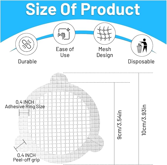 25 PCS Disposable Shower Drain Hair Catcher 3.54 Inches Round Drain Hair - Image 2